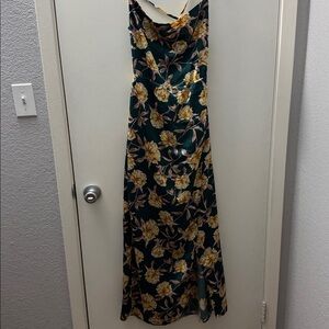 Floral Maxi Dress with Yellow and Green